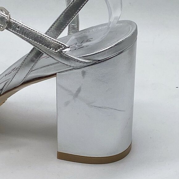 Stuart Weitzman Oasis 85MM Metallic Leather Block-Heel Sandals size 9 - Picture 8 of 11